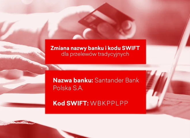 Zmiana nazwy banku i kodu SWIFT dla przelewów tradycyjnych 